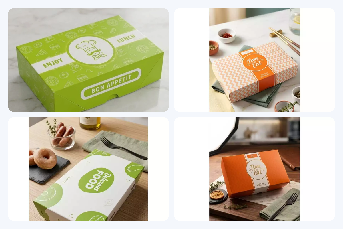 Tumpukan lunch box Papaprint siap pakai