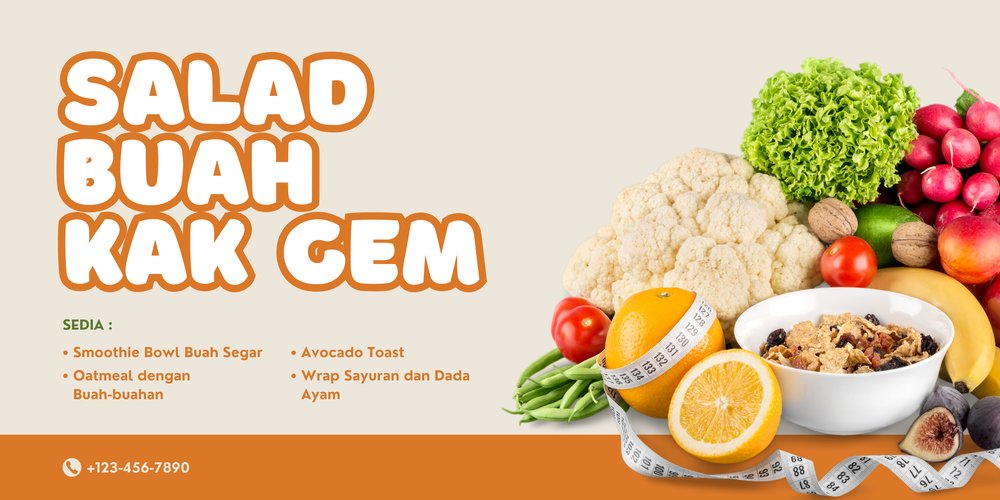 Desain spanduk salad buah